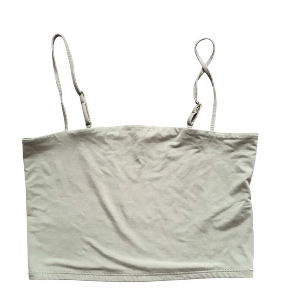 Express Body Contour Sage Green Adjustable Strap Camisole Crop Top Medium
